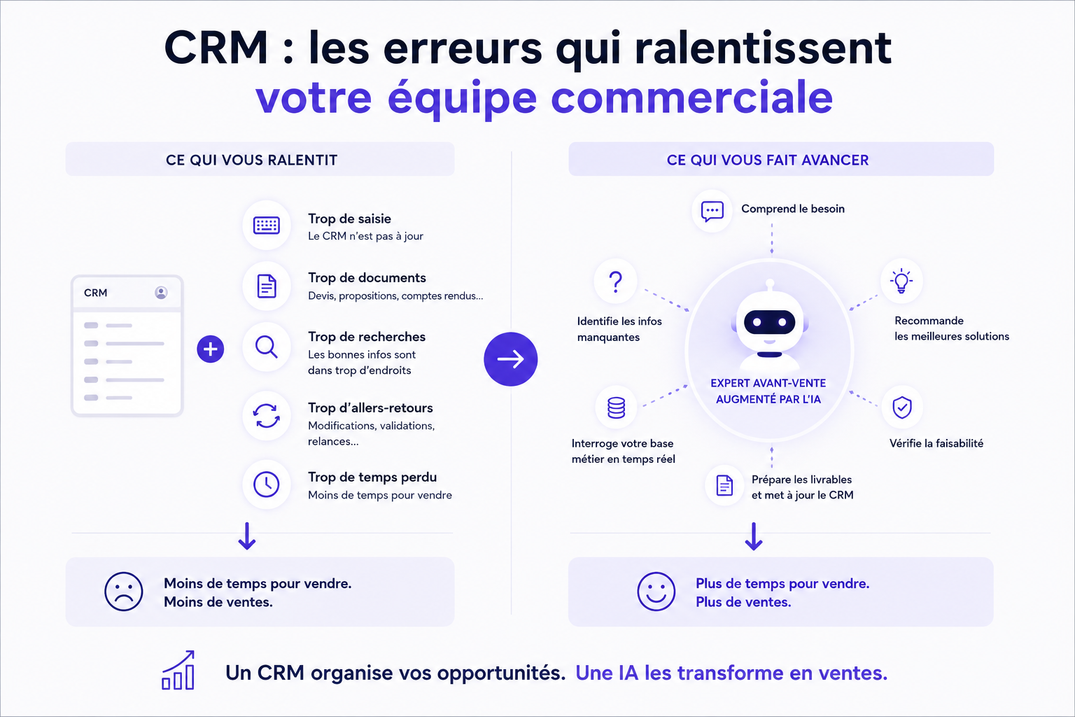 CRM : les erreurs qui ralentissent votre équipe commerciale (et pourquoi ce n'est probablement pas la faute de votre CRM)